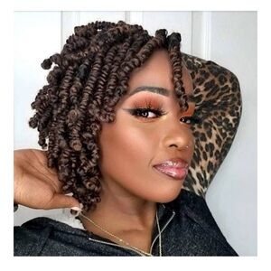 8 Packs Short Spring Passion Twist Crochet Hair 4” Pre Looped Extension #30